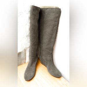 Sole Society Aileena Beige Suede Leather Calf High Boots 8M/38.5‎